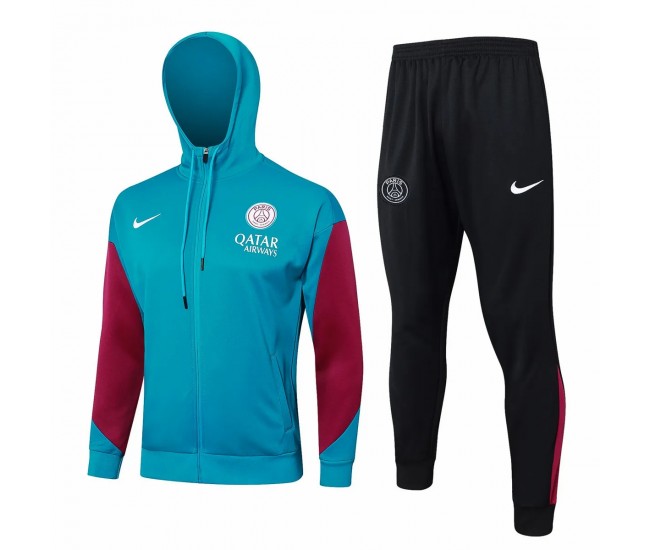 24-25 PSG Mens Blue Training Hooded Presentation Tracksuit