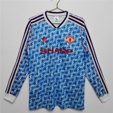 1990 Manchester United FC Long Sleeve Away Retro Jersey 