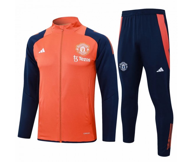 24-25 Manchester United FC Mens Orange Training Presentation Tracksuit