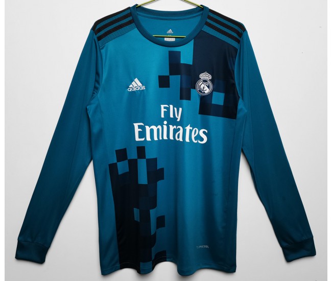 2017-2018 Real Madrid Long Sleeve Third Retro Jersey 