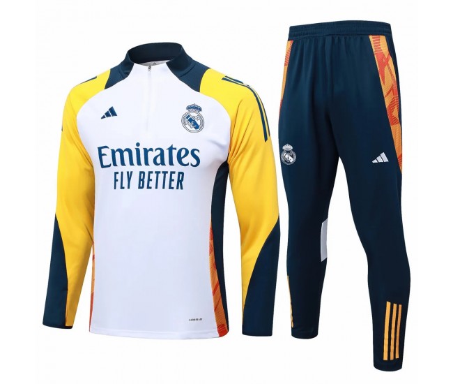 24-25 Real Madrid Mens White Training Technical Tracksuit