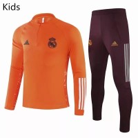 Real Madrid Training Football Tracksuit Orange Kids 2021