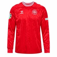 Euro 2024 Denmark Mens Home Long Sleeve Jersey