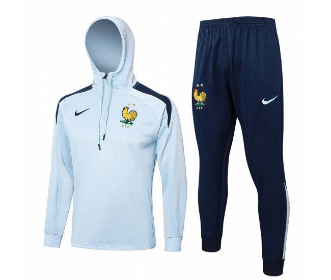 24-25 France National Team Mens White Training Hooded Technical Tracksuit